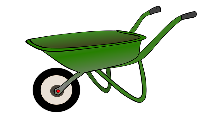 wheelbarrow, cart, work