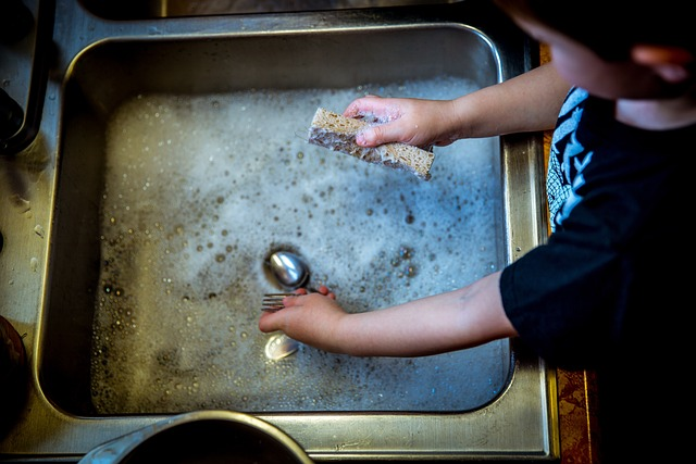 washing dishes, soap, sink