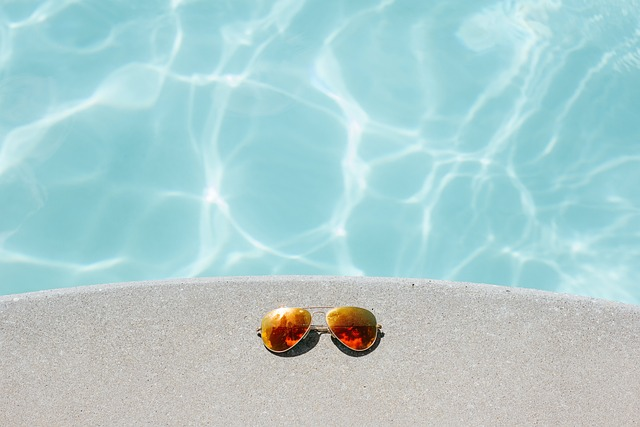 sunglasses, pool, recreation