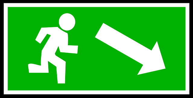 emergency, exit, green