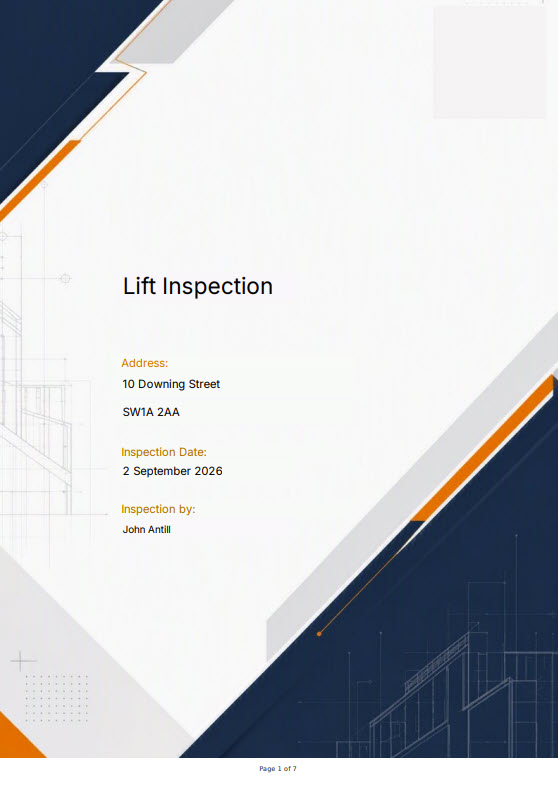 PDF report cover page