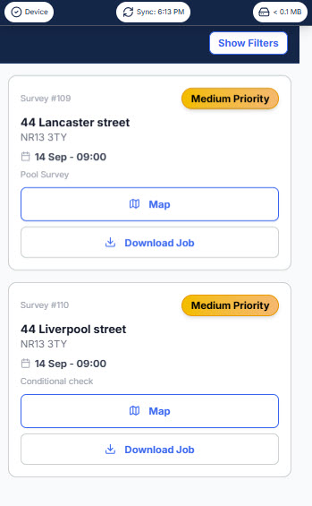 Field dashboard (Phone)